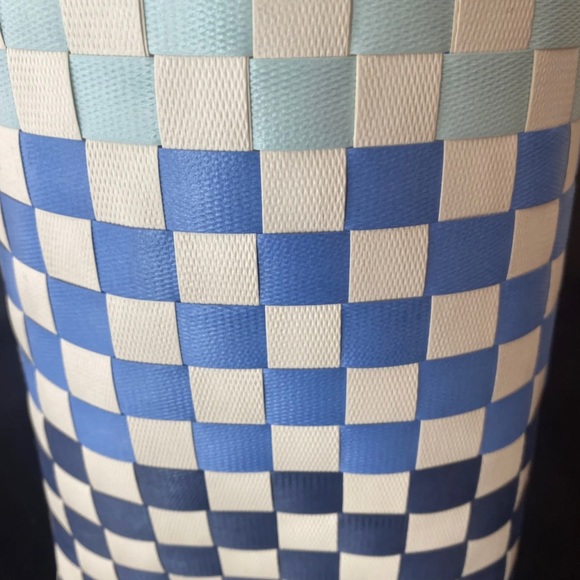 New Women’s Blue & Ivory Woven Tote - Picture 3 of 4